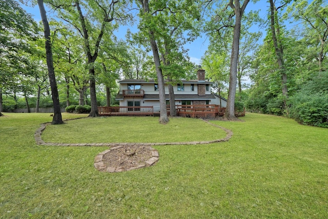 exterior space featuring a wooden deck