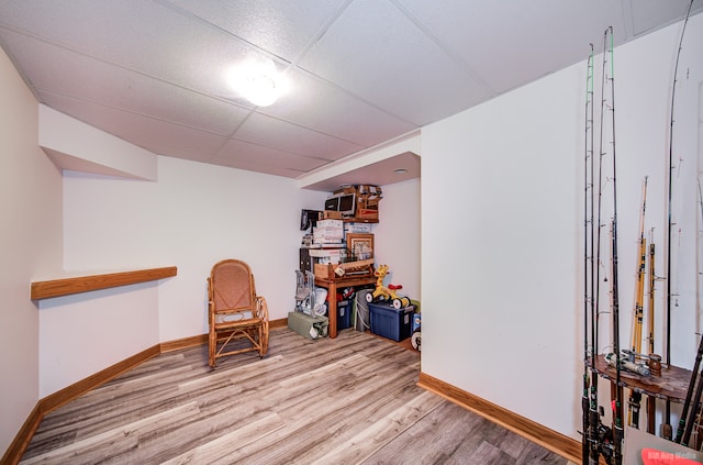 living area featuring light wood-type flooring