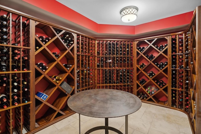 view of wine cellar