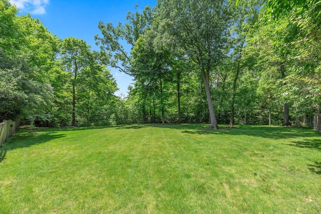 view of yard featuring fence