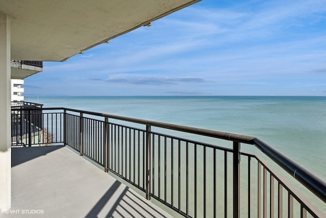 balcony with a water view