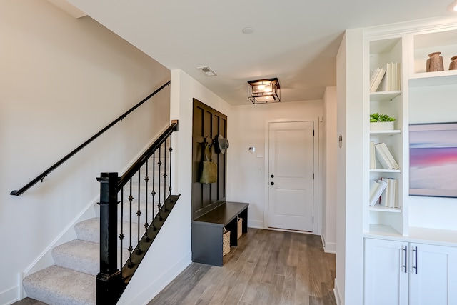 interior space with light hardwood / wood-style floors