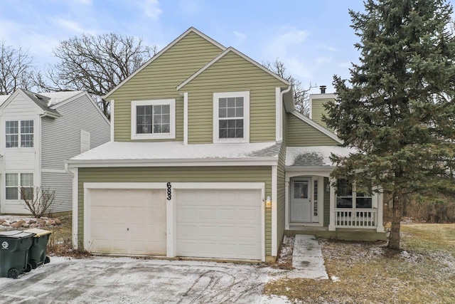 view of property featuring a garage