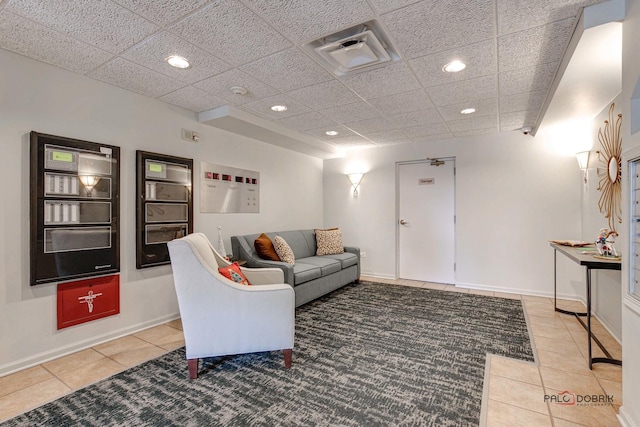 view of tiled living room