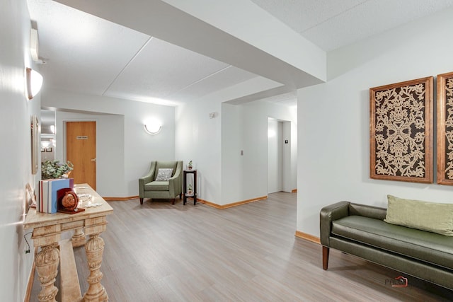 living area featuring wood-type flooring