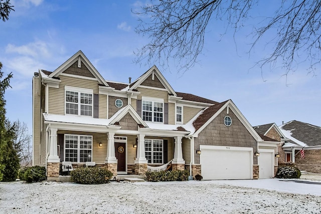 craftsman-style house featuring a garage