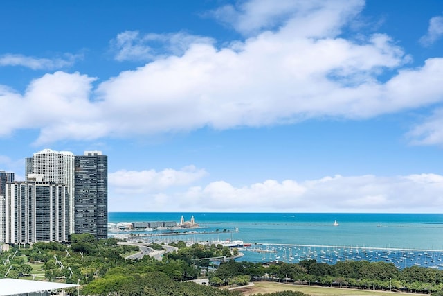 water view with a view of city