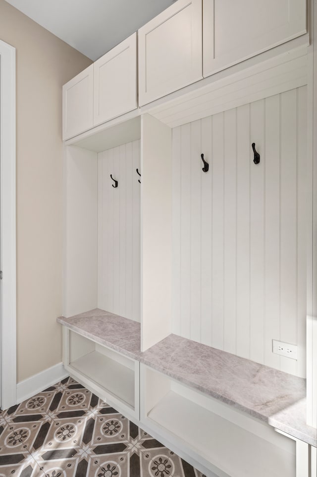 mudroom featuring tile patterned floors