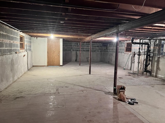 view of basement