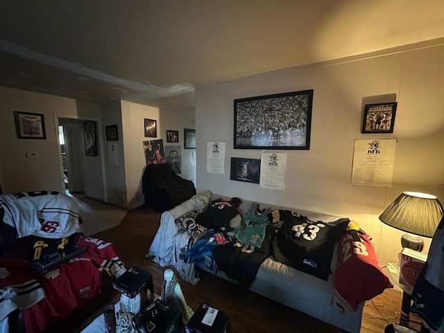 living room with hardwood / wood-style floors