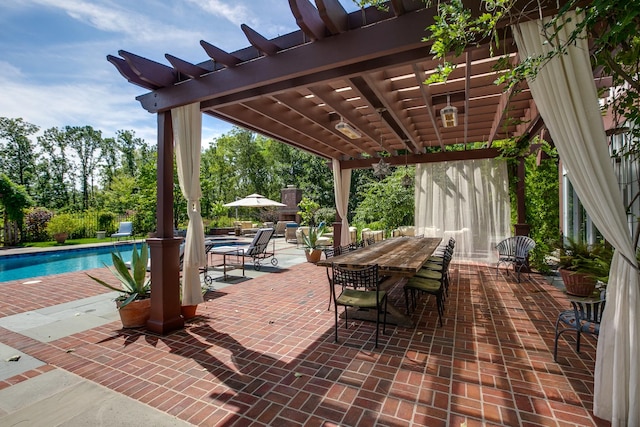 view of patio with a pergola