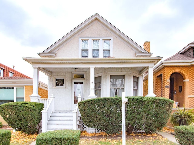 view of front of property with covered porch