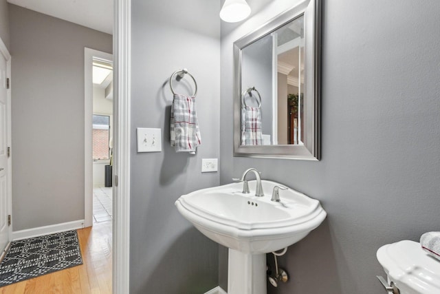 bathroom featuring hardwood / wood-style floors