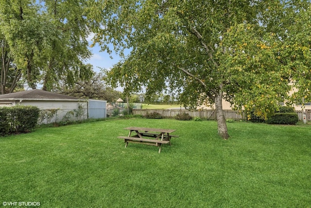 view of yard with fence