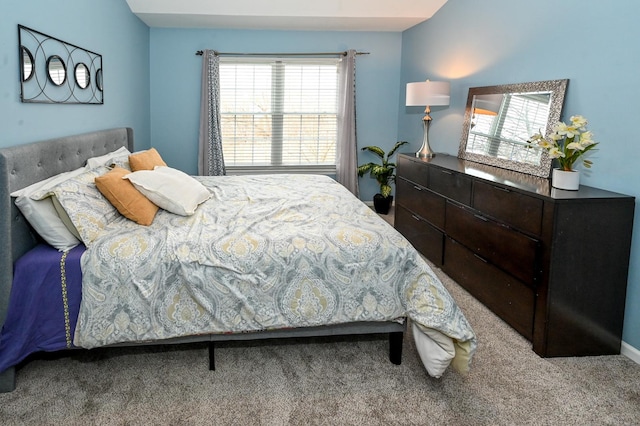 bedroom featuring carpet floors and multiple windows