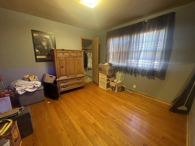 bedroom featuring light wood-type flooring