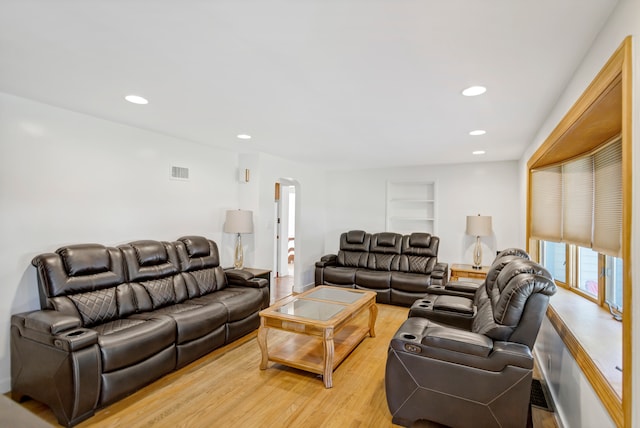 living room featuring light hardwood / wood-style floors