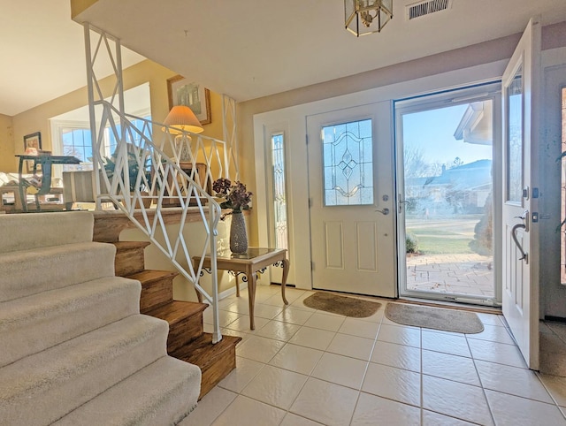 view of tiled entrance foyer