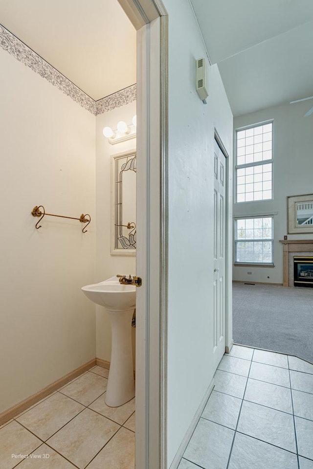 bathroom featuring tile patterned flooring