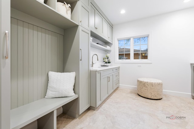 mudroom featuring sink