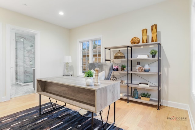 office featuring hardwood / wood-style floors