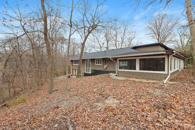 exterior space with a sunroom