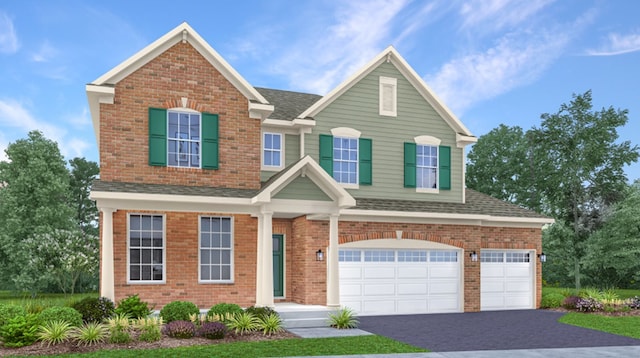 view of front of house with a garage