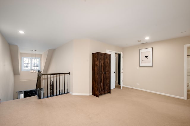 interior space with light colored carpet