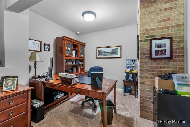 office featuring light colored carpet