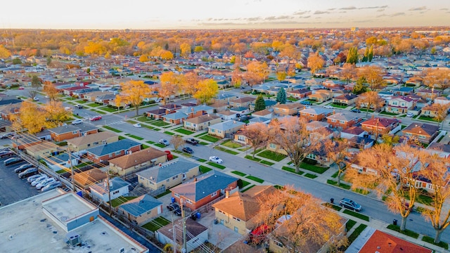 view of aerial view at dusk