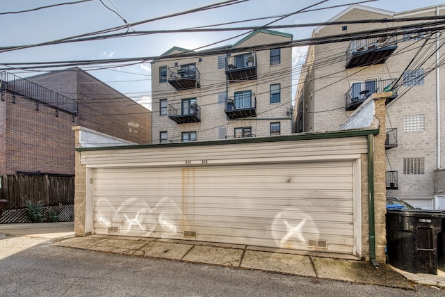 view of garage