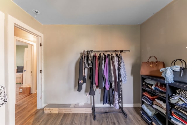 interior space with hardwood / wood-style floors