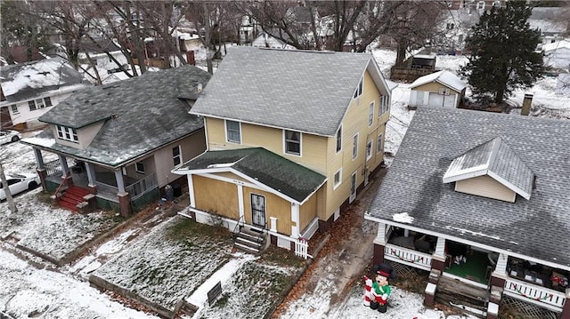 view of snowy aerial view