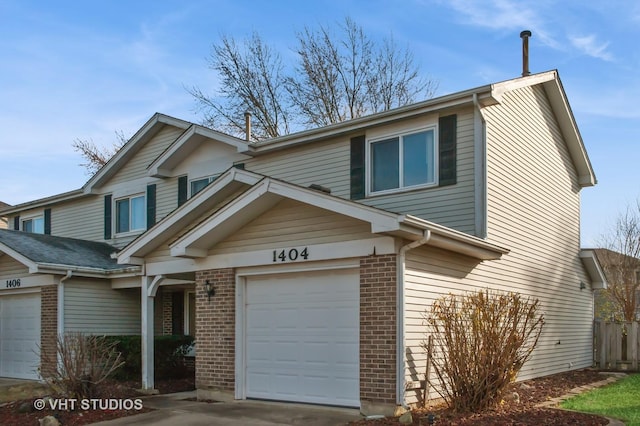 view of front of home with a garage