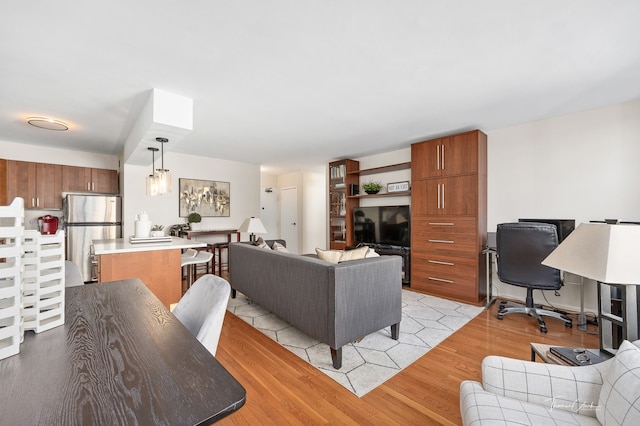 living room featuring light hardwood / wood-style floors