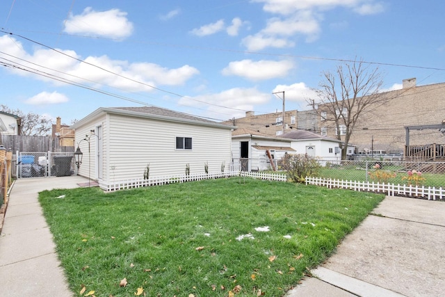 view of property exterior with a yard