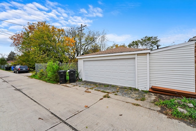 view of garage