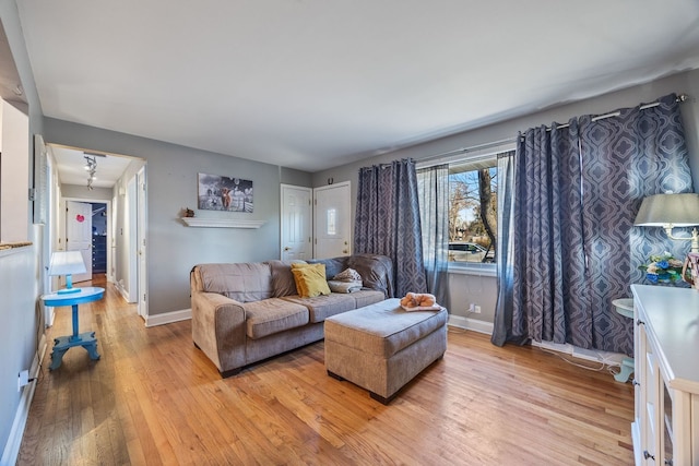 living room featuring light hardwood / wood-style flooring