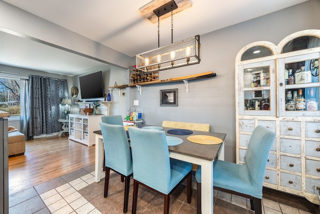 dining area with light wood-type flooring