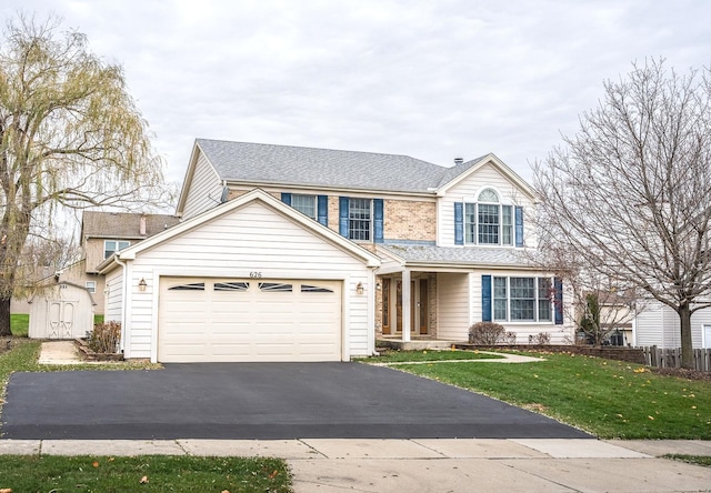 front facade featuring a front lawn