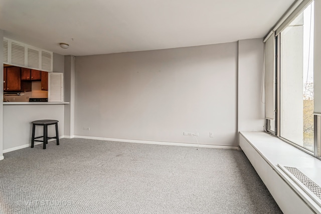 unfurnished living room featuring carpet