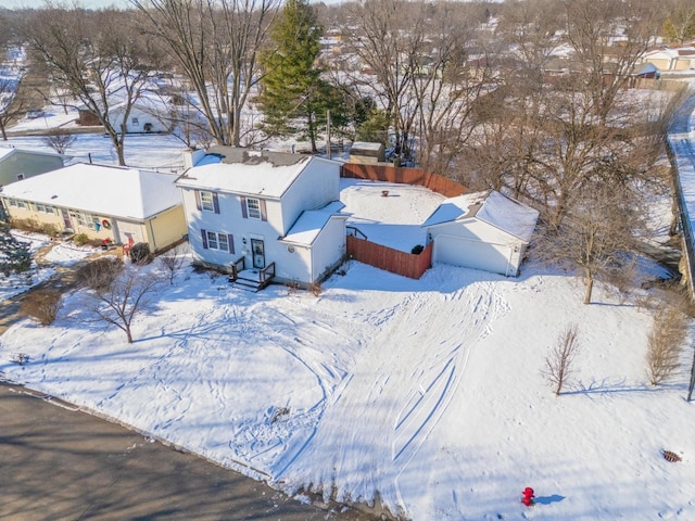 view of snowy aerial view