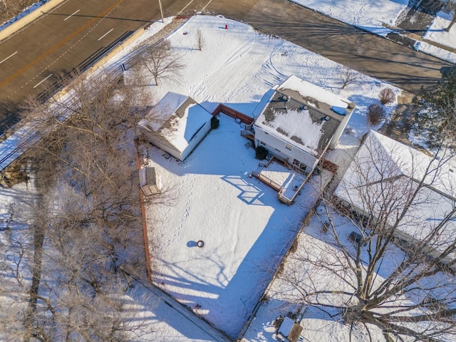 view of snowy aerial view