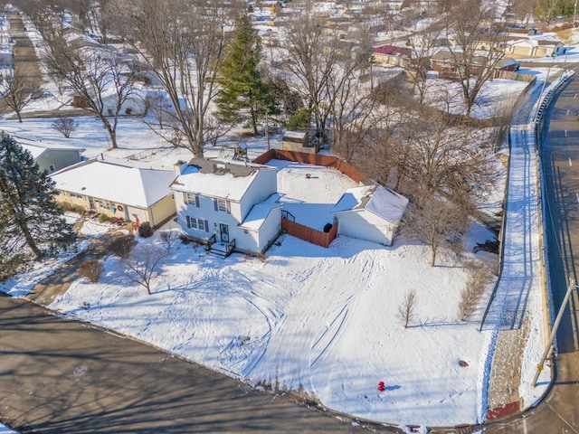 view of snowy aerial view