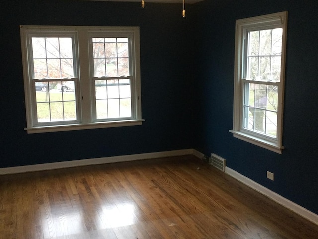 empty room featuring hardwood / wood-style floors and a healthy amount of sunlight