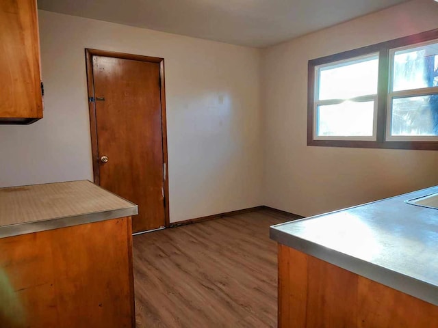 interior space with hardwood / wood-style floors