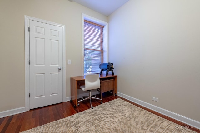 office featuring hardwood / wood-style flooring