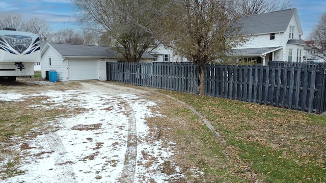 view of snowy yard