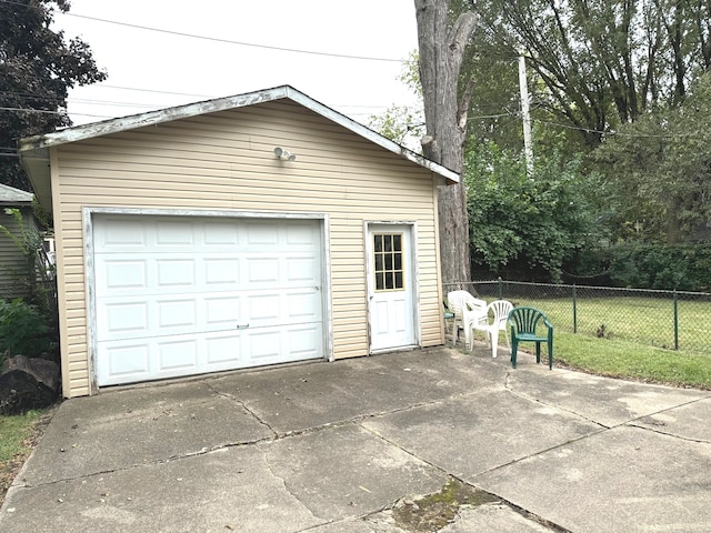 view of garage