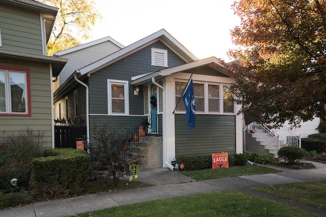 view of bungalow-style home